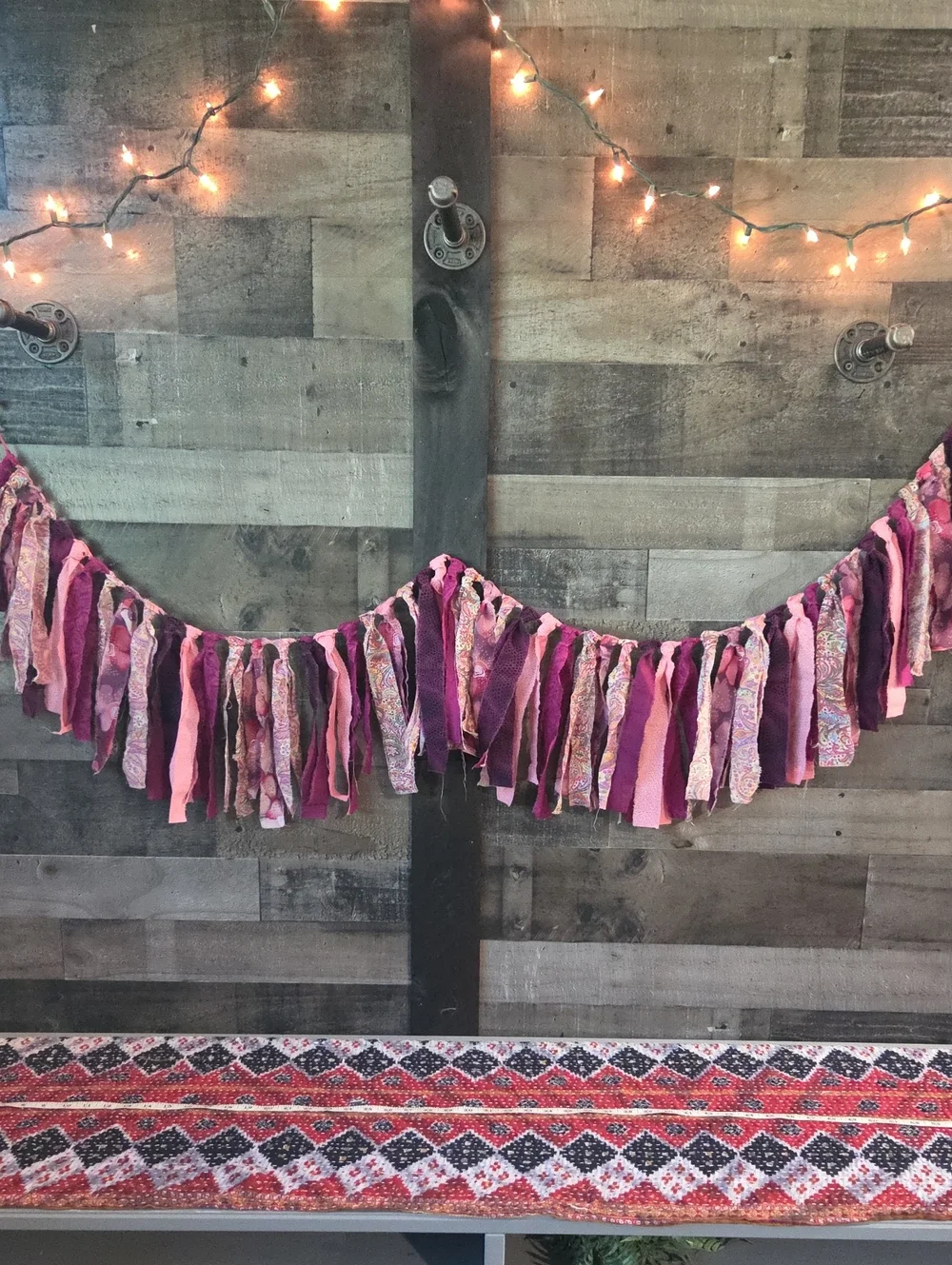 Handmade Pink & Purple Boho Chic Garland 69